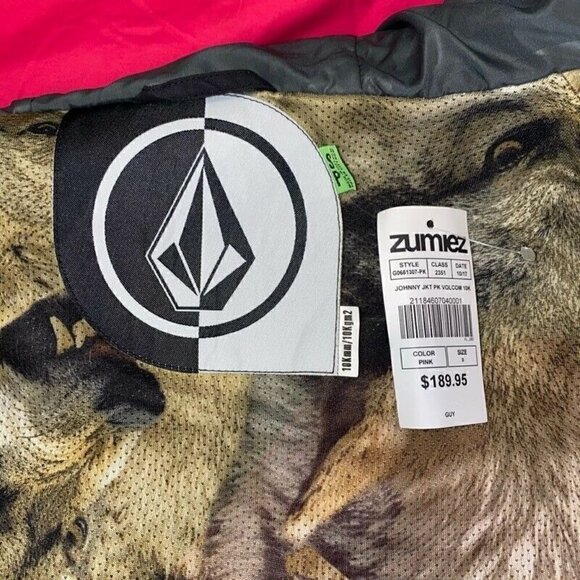 Volcom Womens Johnny Ski Snowboard Jacket 10K MM Pink Zip Hood Small New - Picture 11 of 12